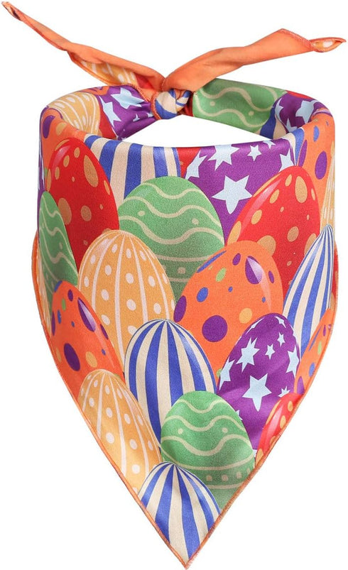 2 Pack Dog Easter Bandana - Triangle Bibs Pet Scarf for Small to Large Dogs and Cats