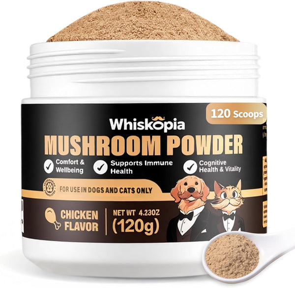 Mushroom Powder Supplements for Dogs and Cats Lump & Bumps 120 Scoops