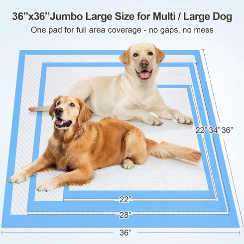 4XL 36 36 6-Layer 45 Count Upgraded Dog Pee Pads, x Extra Large Single-Pad Coverage, Designed for Multi-Dog Homes