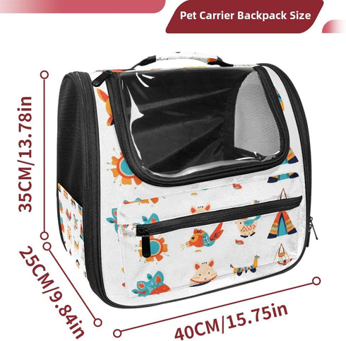 Backpack Backpack Bohemian Baby Icons Cat Carrier, Breathable Cat Carrier Large Space Bubble Pet for Kitty Small Dog