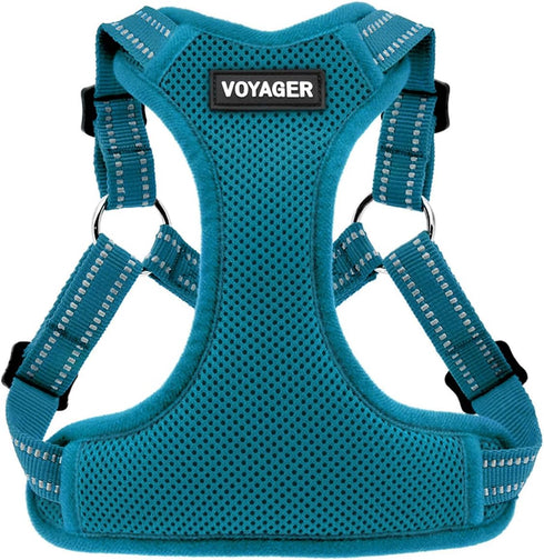 Best Pet Supplies Voyager Adjustable Dog Vest Harness, No Pull, Breathable for Small to Large Dogs, Turquoise, M