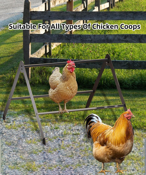 BHSAUGXI Chicken Roosting Perch, Adjustable Chicken Perch for Coop, Training Chicken Roosting Perches with Metal Stand