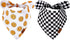 2Pcs One Happy Dude Dog Bandana, Boho Smile Face Checkerboard Print Fabric Pet Scarf, Adjustable Neckerchief