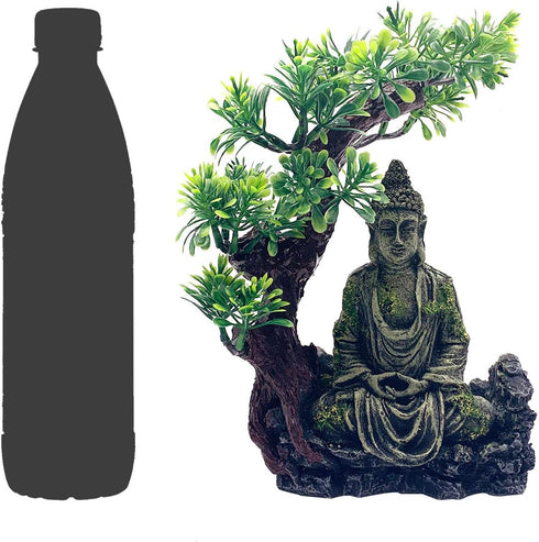 Tfwadmx Aquarium Buddha Statue Decoration, Resin Furniture Ornament for Underwater Landscape