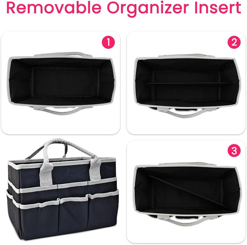 10 600D Dog Grooming Organizer Bag with Pockets, Oxford Portable Tote for Pet Supplies Storage, Travel Grooming Kit