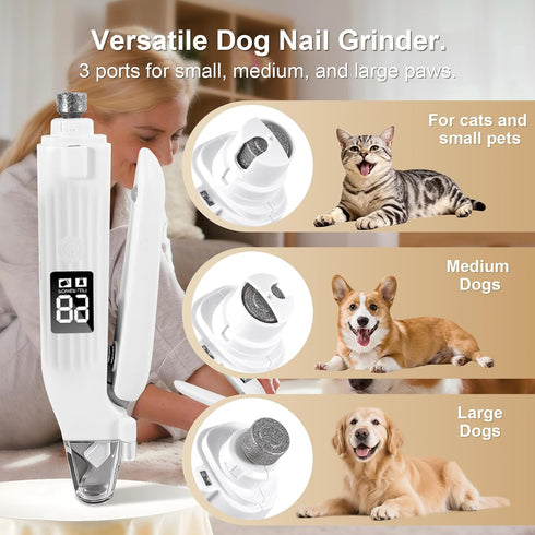 2-in-1 Trimmer SZMDLX Dog Nail Clippers with Light, Dog and Cat Nail Clipper with Grinder, Quiet Pet Nail for Small