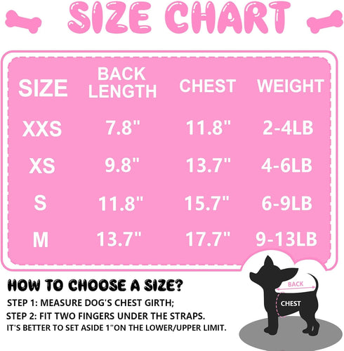 4 Pieces Dog Clothes for Small Dogs Girl Summer Soft Puppy Clothes, Cute Chihuahua Teacup Dog Shirts, Pink Girl Clothes