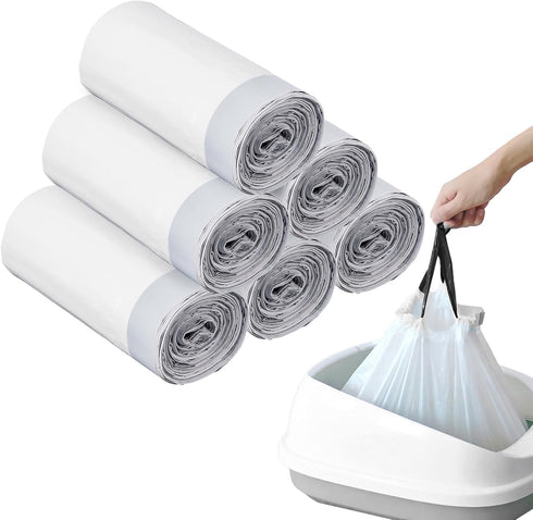 Liners,120 Packs 26"X15.6" Cat Litter Box Drawstring Cat Litter Bags Trash Bags for Automatic Self Cleaning Cats