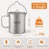 Titanium Cup, Ultralight 750ml Portable Water Mug with Lid and Foldable Handle for Outdoor Camping Cooking Picnic