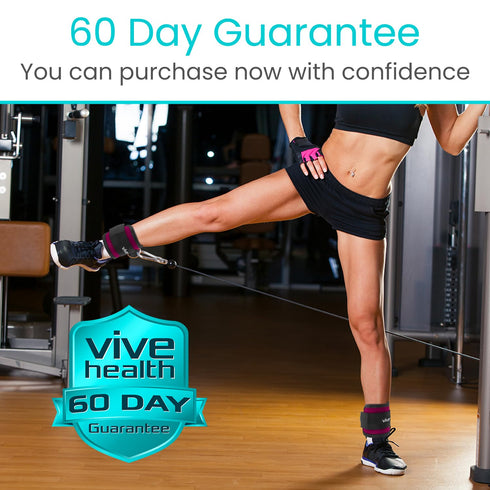 Vive Workout Ankle Straps for Women, Cable Kickback Machine Pair for Weighted Legs, Glutes, Abs