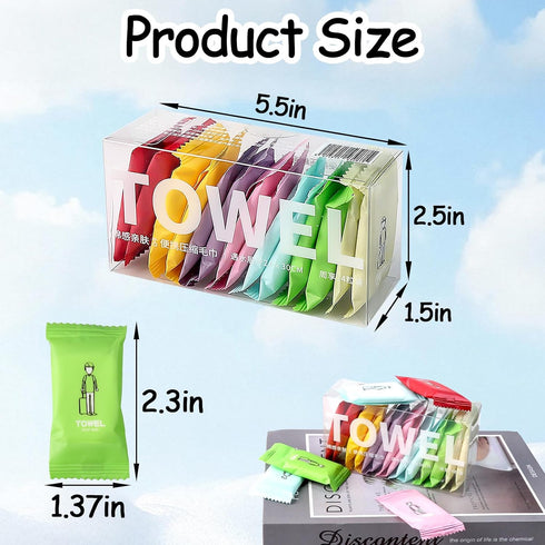 LLMSIX 28PCS Disposable Compressed Towels Tablets Portable Disposable Compressed Towels Reusable Cotton Facial Towel