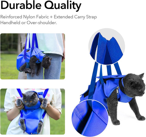 13-18 lbs Trimming, 22" 11" Pet Grooming Bag for Small Dogs & Cats Restraint for Nail Claw Care, Anti-Scratching & Vet