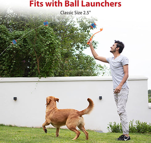 Gigwi Squeaky Tennis Ball Dog Toys - Interactive Dog Ball for Small and Medium Dogs Training, 2.5” Rubber Toy (3 Pack)