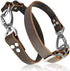 Leather Short Dog Leash, Adjustable Length, Extra Thick Genuine Handmade with Heavy-Duty Hardware, Strong Traffic Pet