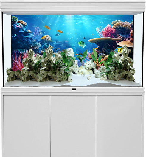 YongFoto Fish Tank Background 24x16 inch Aquarium Background Coral Seaweed Reef Rock Tropical Fish Underwater Sea World Backdrop Reptile Terrarium Background Bearded Dragon Habitat Background