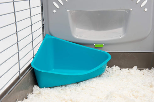 Lixit Corner Litter Pan for Ferrets, Rabbits, Rats, Guinea Pigs, Blue, Pack of 1