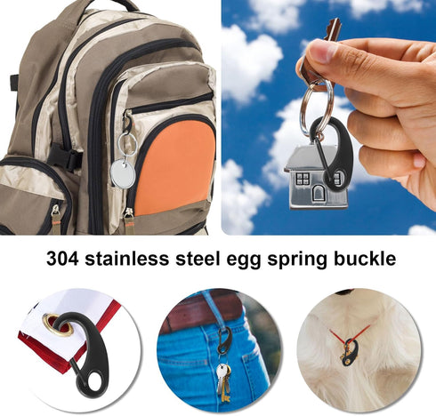 12Pack Carabiner Clips Spring Snap Hook Buckle Clasps for Flag Pole Clips, Marine Clips, Dog Leashes