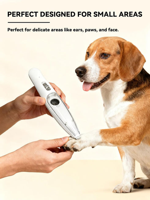 LYNNYUEN Trimmer, Trimmer Trimmers 2-Speed Dog Paw Low Noise Dog Paw Hair with LED Light & Vacuum Suction, Precision