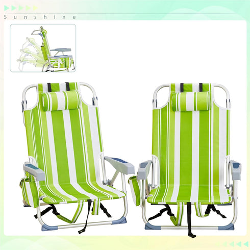 myoihomora Backpack Outdoor Beach Lawn Chairs,Low Foldable Camping Chair,Portable Lightweight Beach Chairs