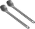 Navaris Long Handle Metal Spoons (Set of 2) - 8.4" (21.5cm) Ultra Lightweight Cutlery for Camping and Backpacking