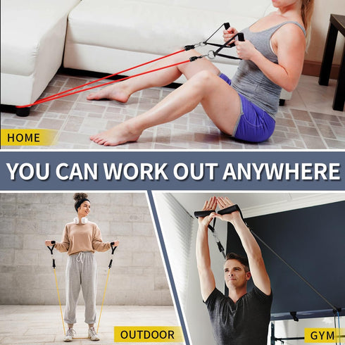 WHATAFIT Resistance Bands - Exercise Bands with Handles for Men and Women, Strength Training Home Gym Equipment