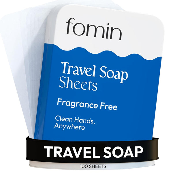FOMIN - Antibacterial Paper Soap Sheets for Traveling - 100 Unscented Portable