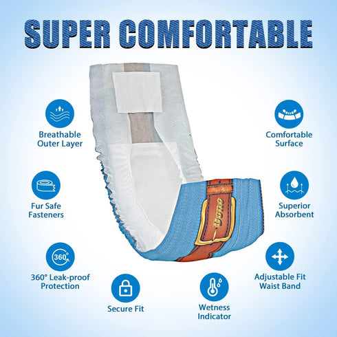 Dono Disposable Dog Diapers Male-Dogs Jeans Super Absorbent Soft Pet Diapers Doggie Wraps for Male Puppy Dogs, Leak