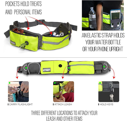 TAKSIN The Ultimate Hands-Free Dog Leash System for Walking, Running, Hiking, Training, Reflective Bungee Leash, Treat