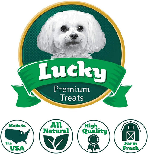 2 Lucky Premium Treats Chicken Wrapped Dog Treats USA Made Raw Hide Sticks for Extra Large Size Dogs Long Lasting