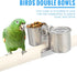 2 Tioncy Pcs Clip on Water Bowl for Birds Parrot Feeding Double Cups Dishes Hanging Stainless Steel Food Water Bowls