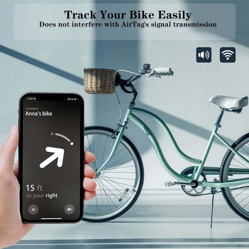 Bike Bell for Apple AirTag | Hidden Bike Holder GPS Tracker Bike Bell Anti-Theft | Bike Bells for Adults Kids | Loud
