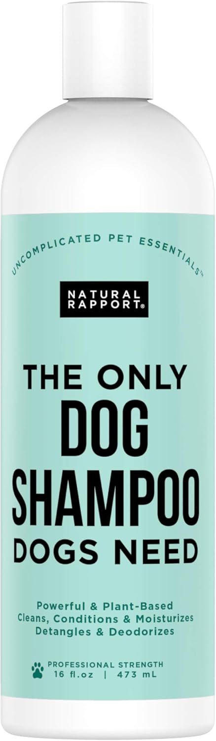 Natural Rapport Dog Shampoo - Complete Wash for All Breeds, 16 fl oz - The Only Dog Shampoo Dogs Need