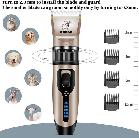 Trimmer/Pet Trimmer Dog Clippers for Grooming,Dog Grooming Kit for Heavy Thick Hair&Coats/Low Noise Rechargeable