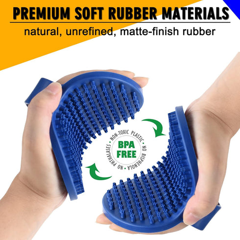 2 Pcs Dog Bath Brush, Rubber Grooming Brush for Short & Long Haired Dogs and Cats, Dog Shampoo Shower