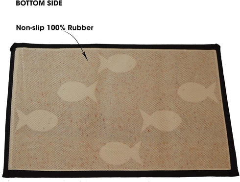 PetRageous Kool Fish Tapestry Dog and Cat Non-Skid Mat, 13-Inch by 19-Inch, Grey