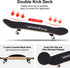WhiteFang Complete Skateboard for Beginners, 31 x 7.88, 7 Layer Canadian Maple, Double Kick Concave