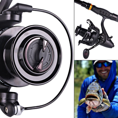 Sougayilang Spinning Fishing Reel - 12+1BB Metal Body Smooth Carp Spinning Reels