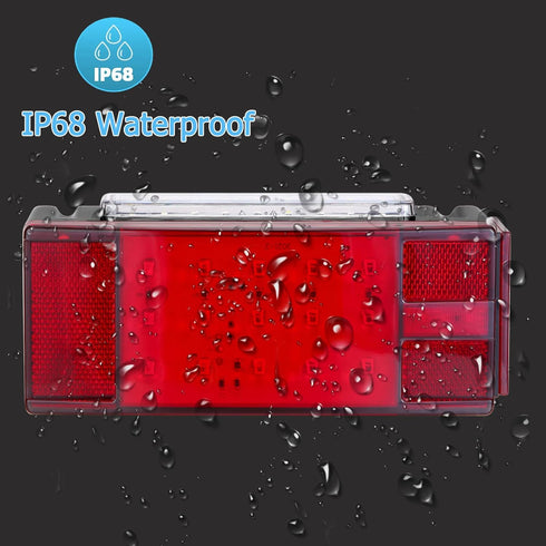 3rd 80" Inches LED Boat Trailer Lights, Submersible LED Trailer Light Kit w/Wiring Harness Combined Stop Tail Lights