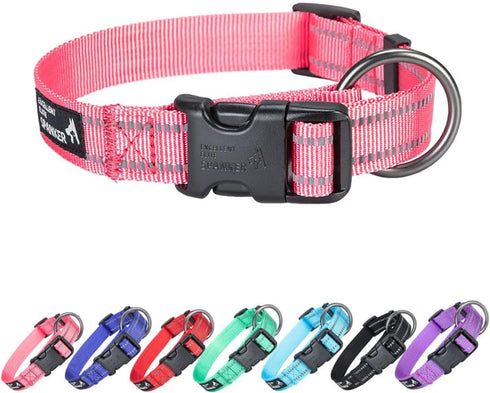EXCELLENT ELITE SPANKER Reflective Dog Collar, Classic Breathable Nylon Adjustable Pet Collar for Small Medium Large