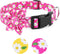 BiPawTi Soft Small Girl Dog Collar with Floral Patterns, Cute Daisy Collar for Summer Dogs (Pink, S)