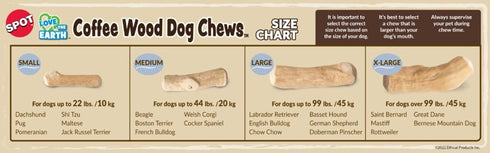 SPOT Coffee Wood Dog Chew Toy, 100% Natural Non-Splintering Wood, Durable for Aggressive Chewers