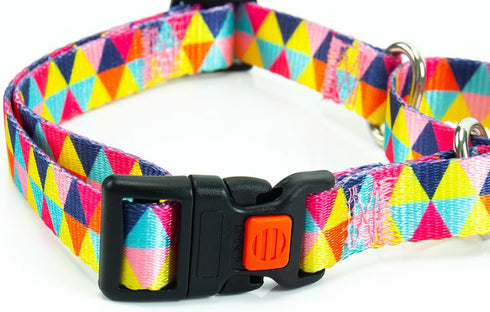 Weimostar Martingale Dog Collar with Quick Release Buckle Adjustable Trianing Soft Nylon Puppy Collars for Medium Dogs Girl Boy Pets Daisy Black White M