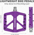 ROCKBROS Mountain Bike Pedals, Lightweight Nylon Composite Bicycle Flat Pedals 9/16" for BMX MTB Mountain Road Bike