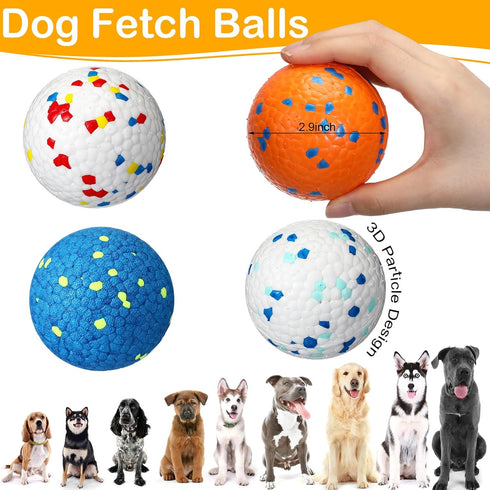 Jenaai 12 Pcs Dog Balls for Aggressive Chewers - 2.9 Inch Indestructible Bouncy Floating Balls for Dogs