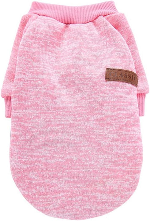 Jecikelon Dog Clothes, Soft Puppies Sweater for Winter, Warm Outfit for Small Dogs XXS XS, Cat Apparel (Pink, XXS)