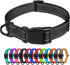 TagME Dog Collars - Adjustable Reflective Nylon Pet Collar with Quick Release Buckle for Medium Dogs, Black, 1.0" Width