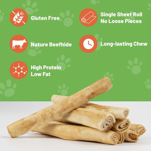 MON2SUN 40 CountPack 1 Dog Rawhide Rolls Twist Sticks Chew Treats Chicken Flavor for Puppy and Small Dogs