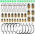 Sougayilang Fishing Sinkers Set with Brass Weights, Jig Hooks, Swivel Ring Connector in Plastic Box for Fishing