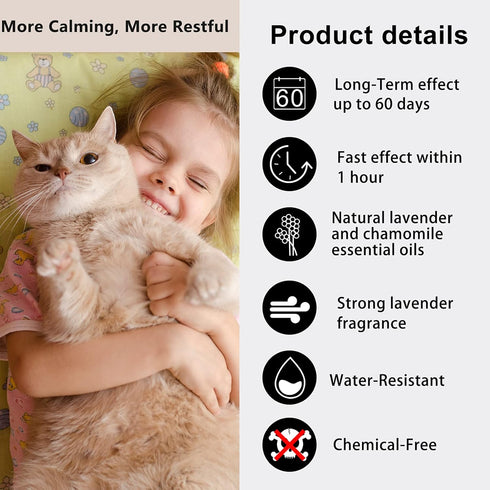 Wustentre 3 Pack Adjustable Anxiety Collar, Cat Calming Pheromones for Cats & Kittens, Relaxing Comfortable Collar