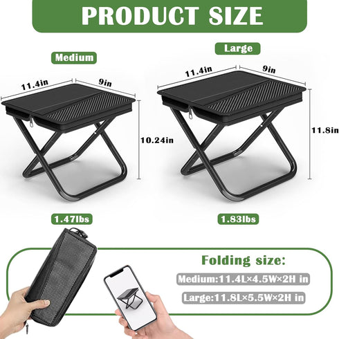 Phamouu 220lbs Camping Stool Pocket Chair, Lightweight Portable Stool with Shoulder Strap, Capacity for Adults Outdoor